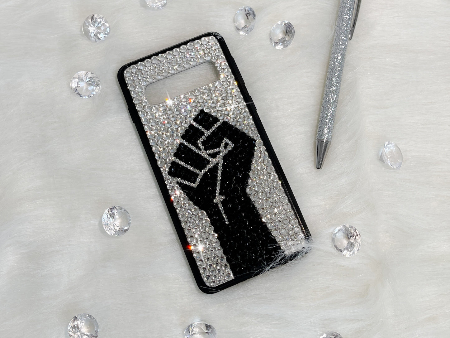 Black Fist Bling Phone Case