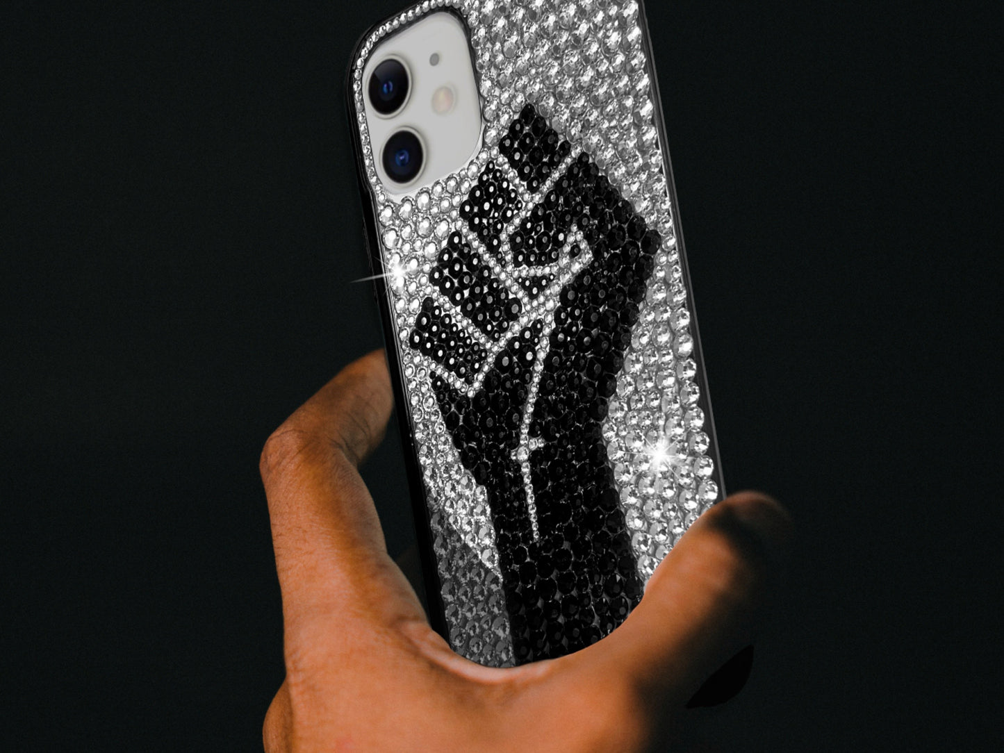 Black Fist Bling Phone Case