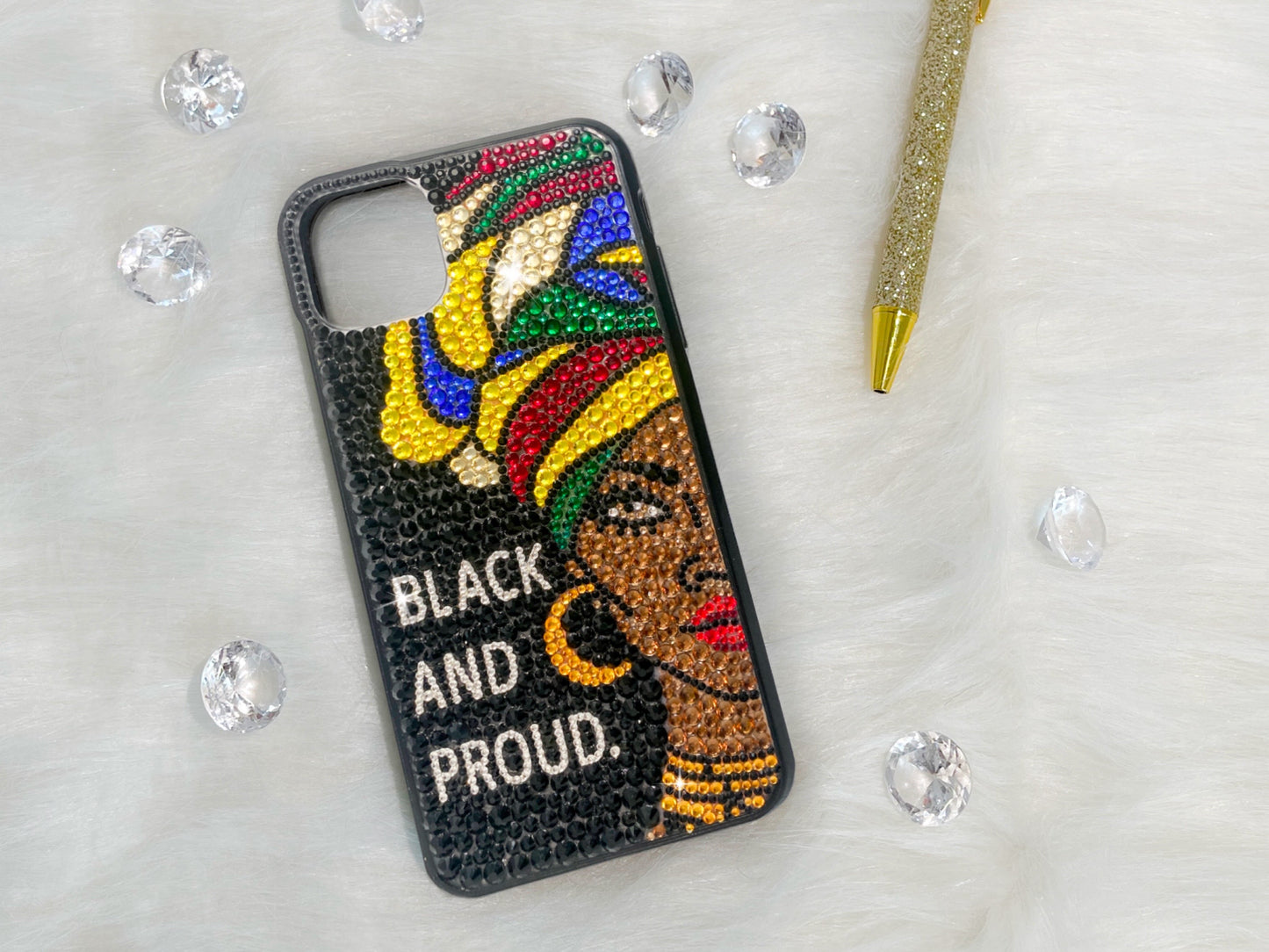 Black and Proud Bling Phone Case