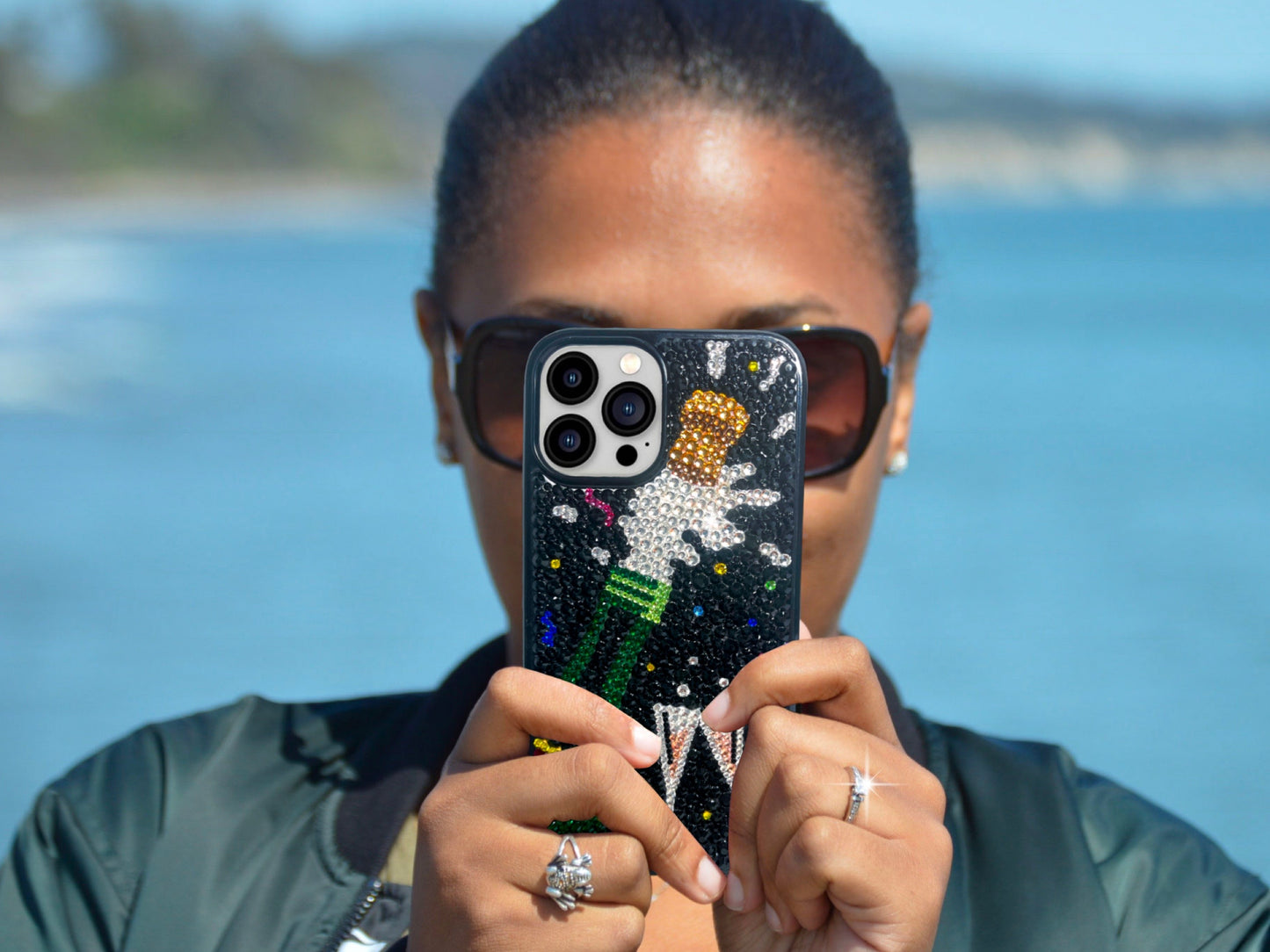 Champagne Bottle Bling Phone Case