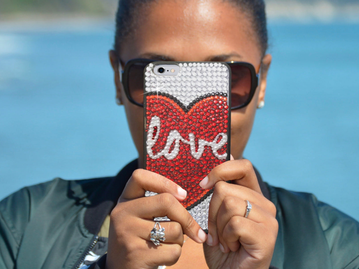 Heart with Love Bling Phone Case