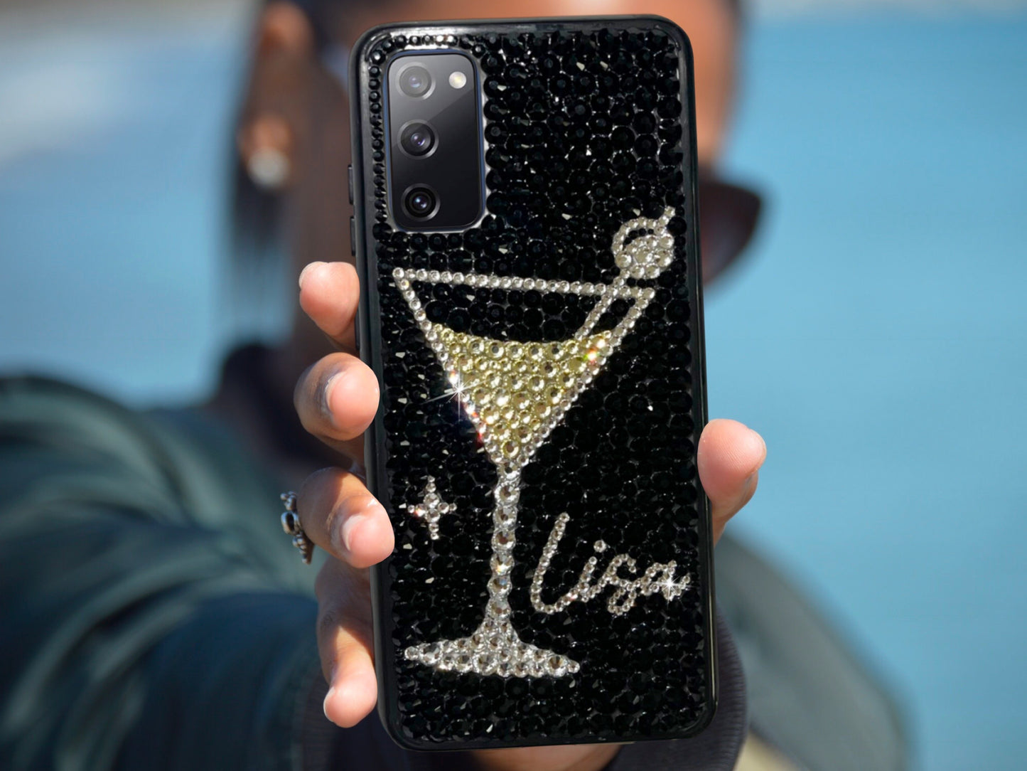 Martini Glass Bling Phone Case
