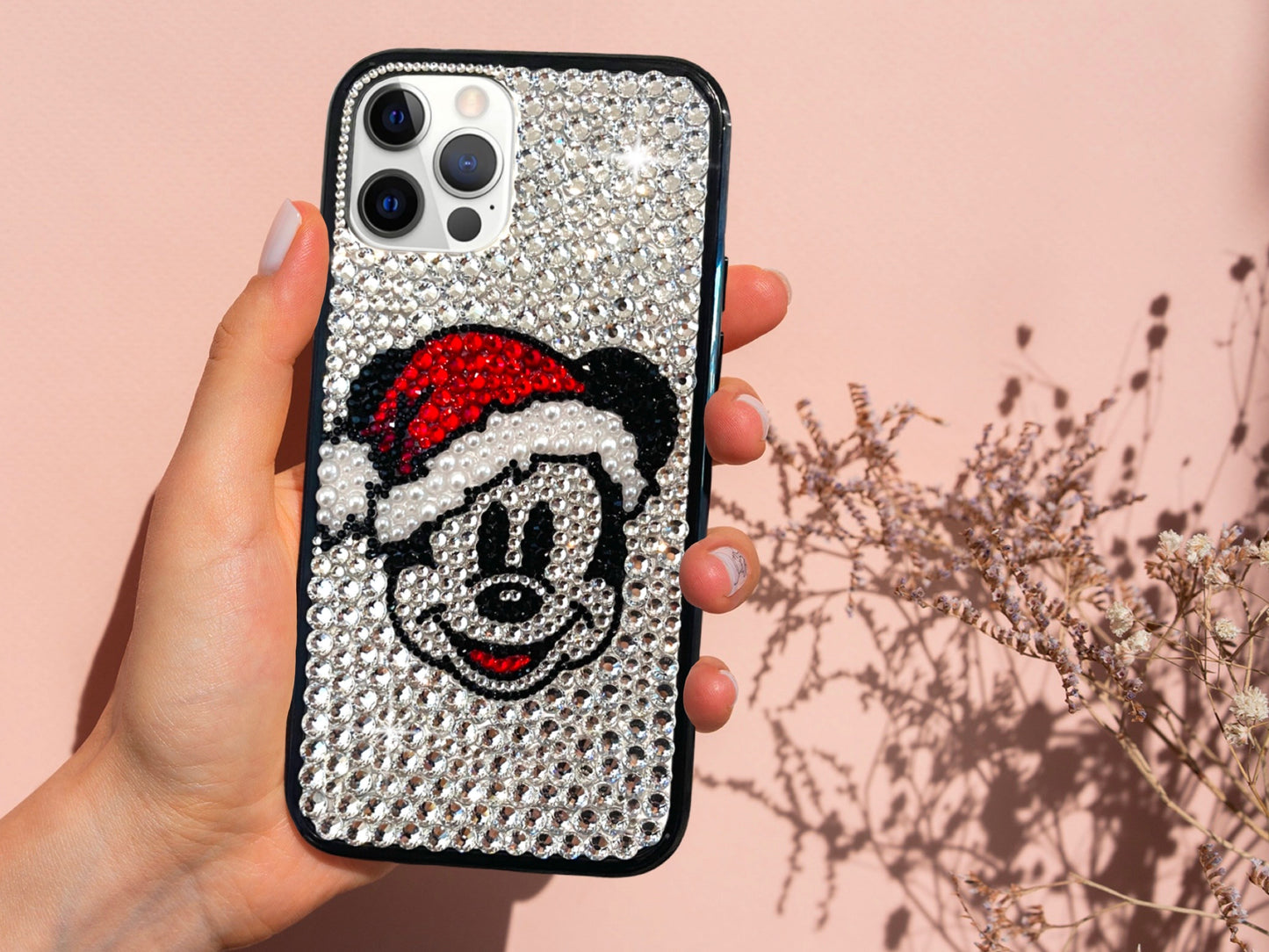 Santa Hat Mickey Bling Phone Case