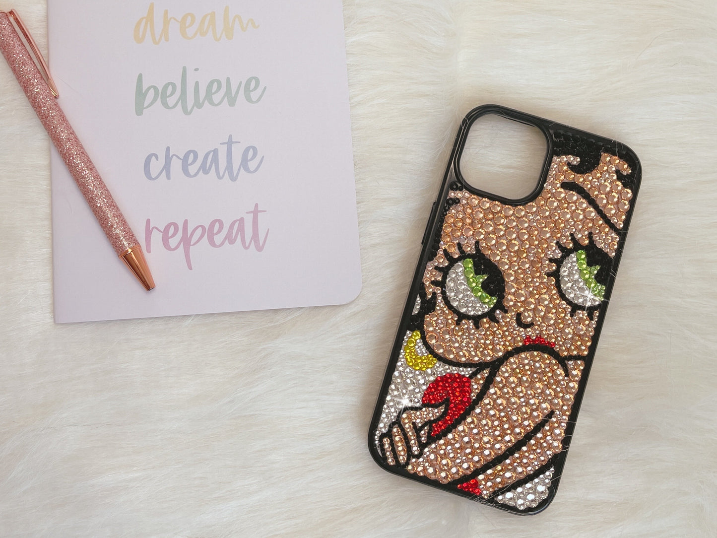 Shy Betty Boop Bling Phone Case
