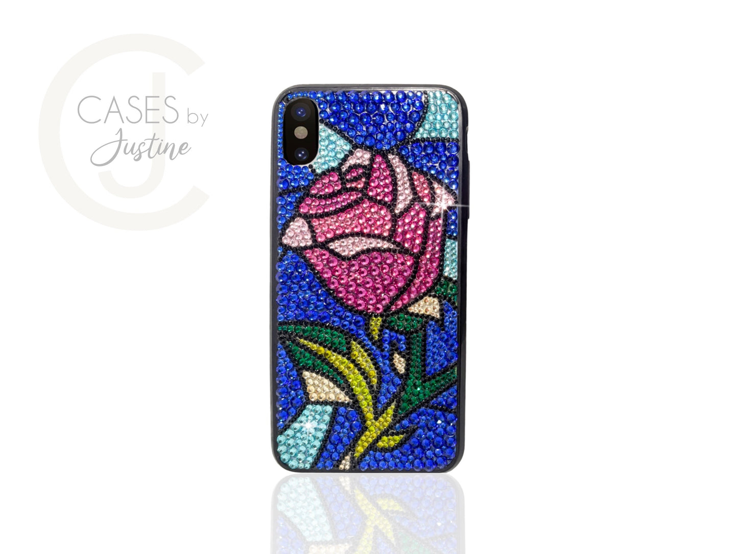 Stained Glass Rose Bling Phone Case