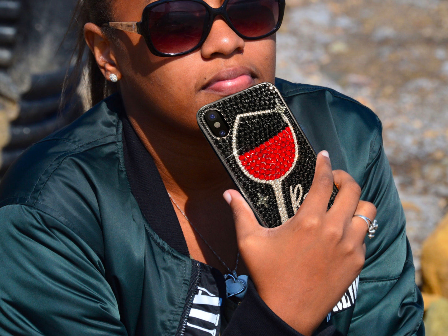 Wine Glass Bling Phone Case