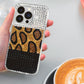 Black and White Leopard Print Bling Phone Case