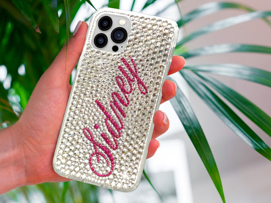 Custom Name (Aerolite Script Font) Bling Phone Case for Samsung Devices
