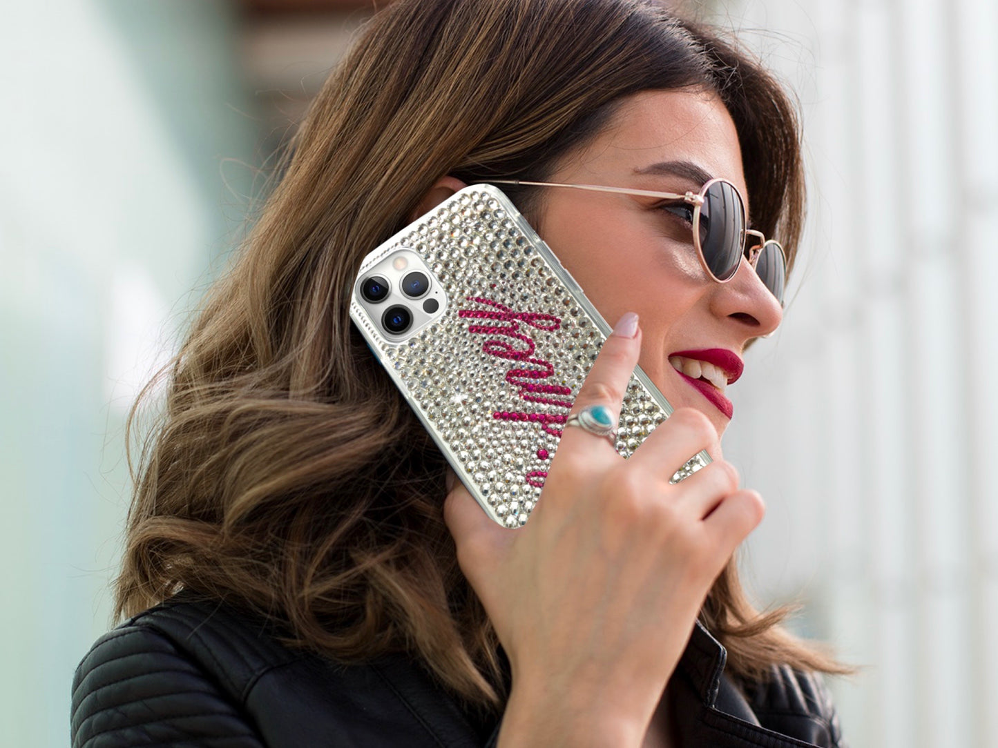 Custom Name (Aerolite Script Font) Bling Phone Case for Samsung Devices