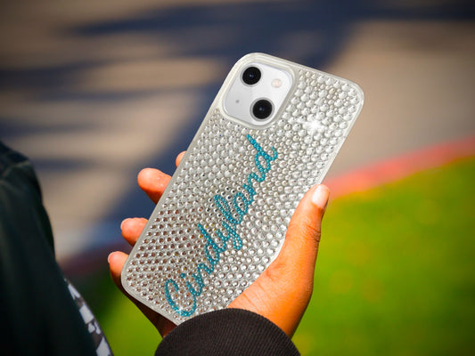 Custom Name (Dancing Script Font) Bling Phone Case for Samsung Devices