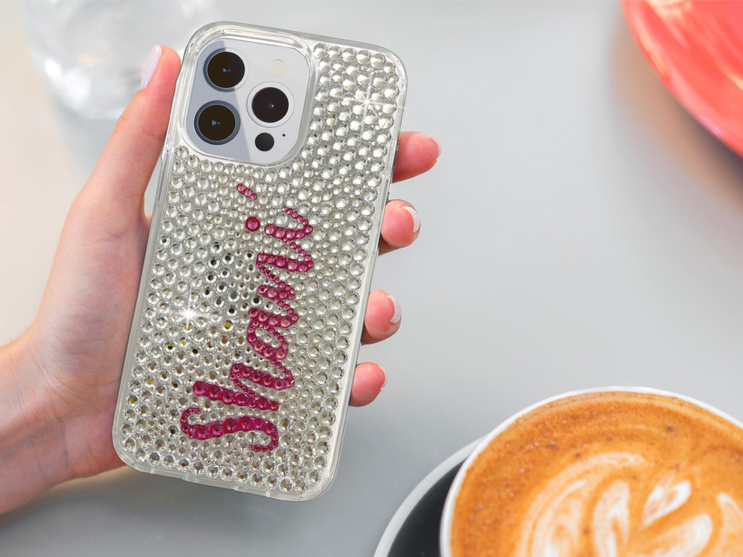 Custom Name (Strawberry Blossom Font) Bling Phone Case for iPhones