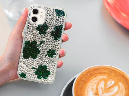Falling Shamrocks Bling Phone Case