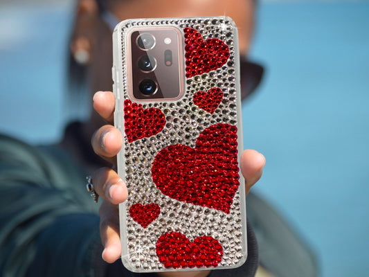 Hearts Bling Phone Case for Samsung Devices