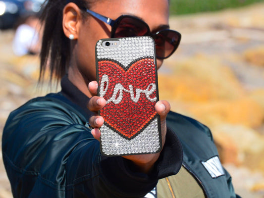 Heart with Love Bling Phone Case