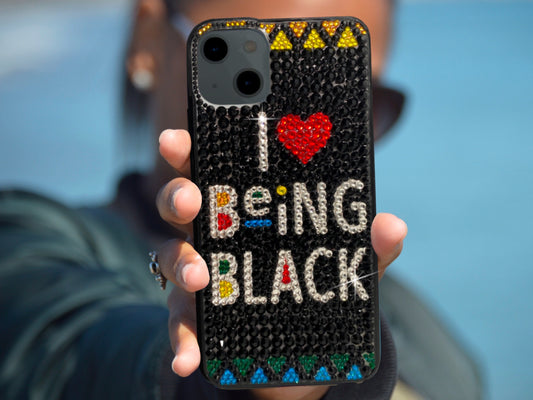 I Love Being Black Bling Phone Case