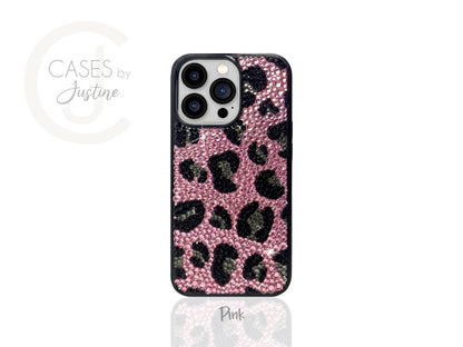 Leopard Print Bling Phone Case for Samsung Devices