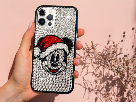 Santa Hat Mickey Bling Phone Case