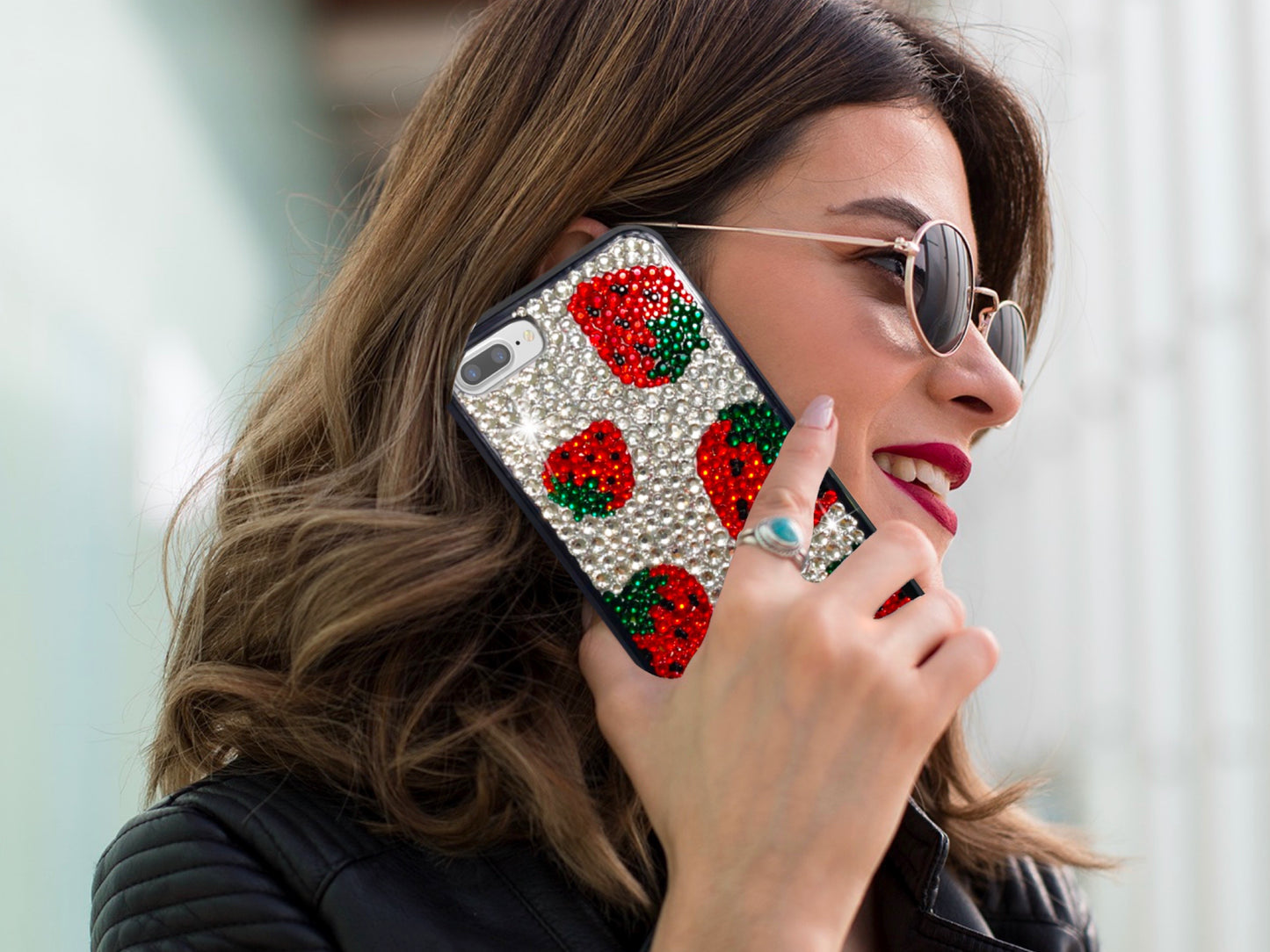 Strawberries Bling Phone Case